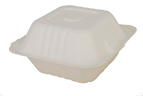 Southern Champion Tray 18905 ChampWare Molded Fiber White Clamshell Container, 6