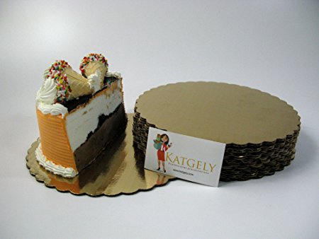 Katgely Gold Cake Board 8 Inch Round Give an Elegant Touch to Your Cakes (Pack of 25)